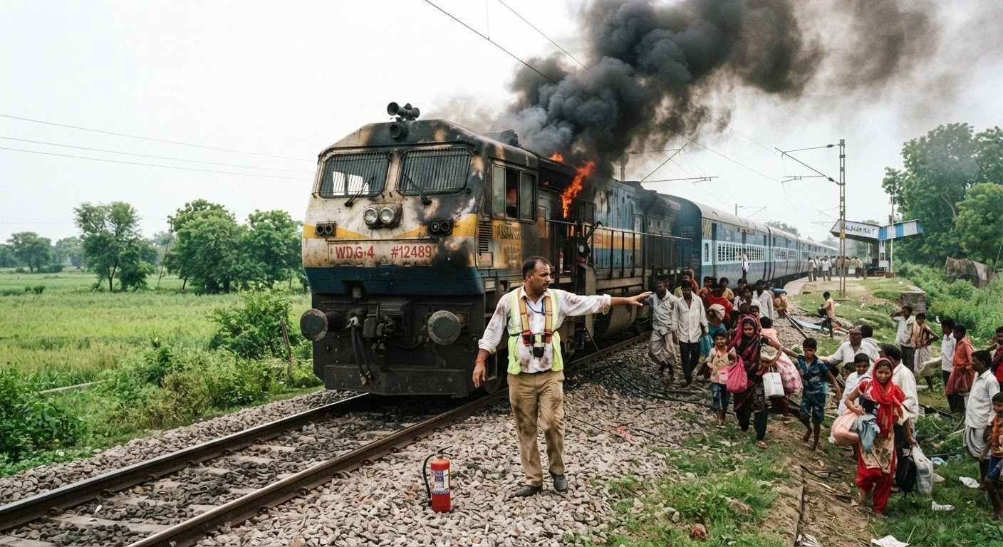 Loco pilot prevents disaster after engine catches fire on Ramnagar Kasganj passenger train