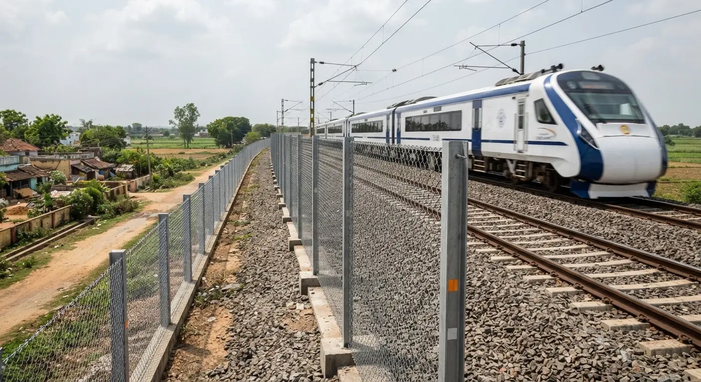 Indian Railways Installs 19700 Kilometers of Fencing to Improve Track Safety and Train Speeds