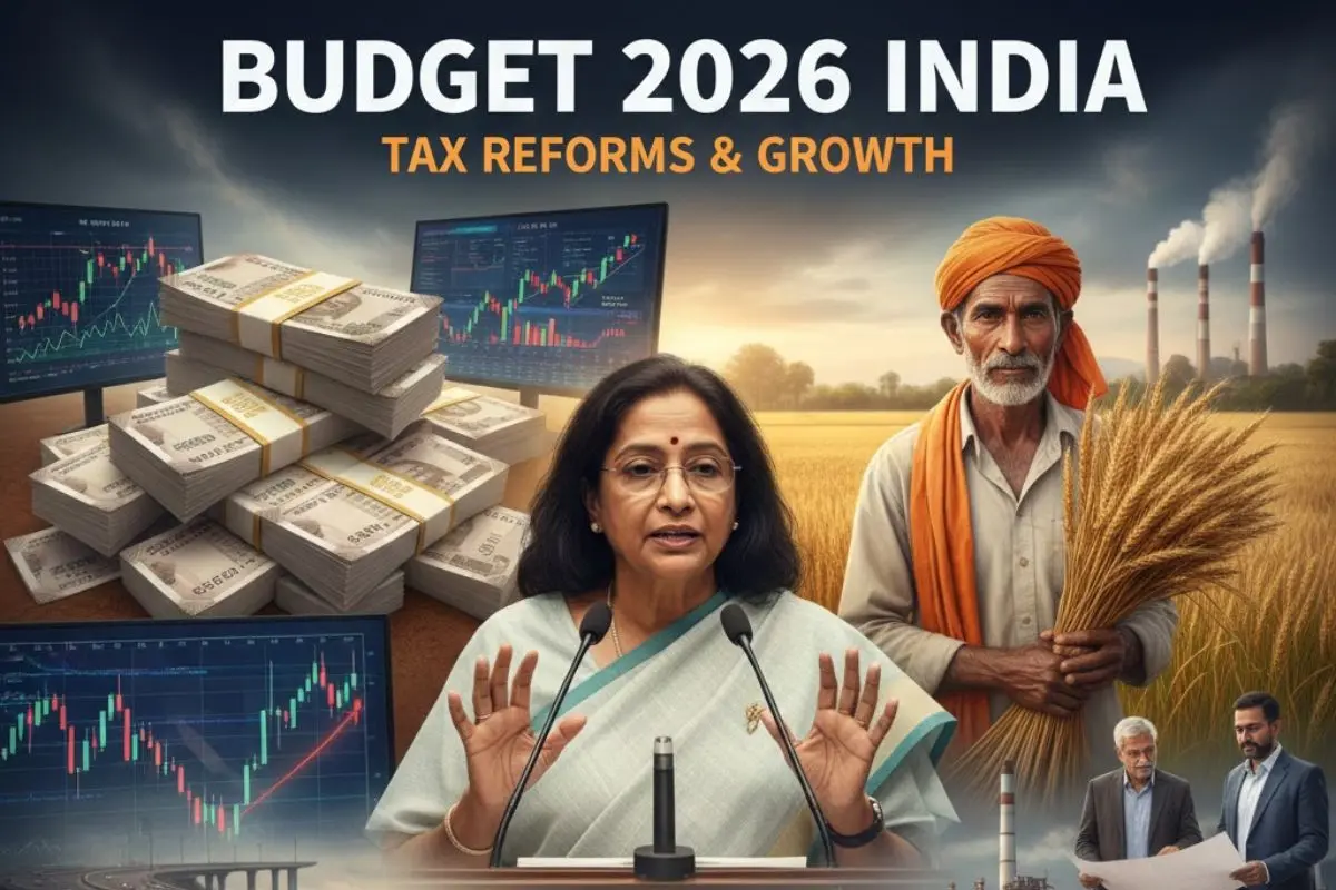 Budget 2026: Markets Buzzing as FM Nirmala Sitharaman Set to Present Budget, Focus on Defence, Infrastructure, and Manufacturing.