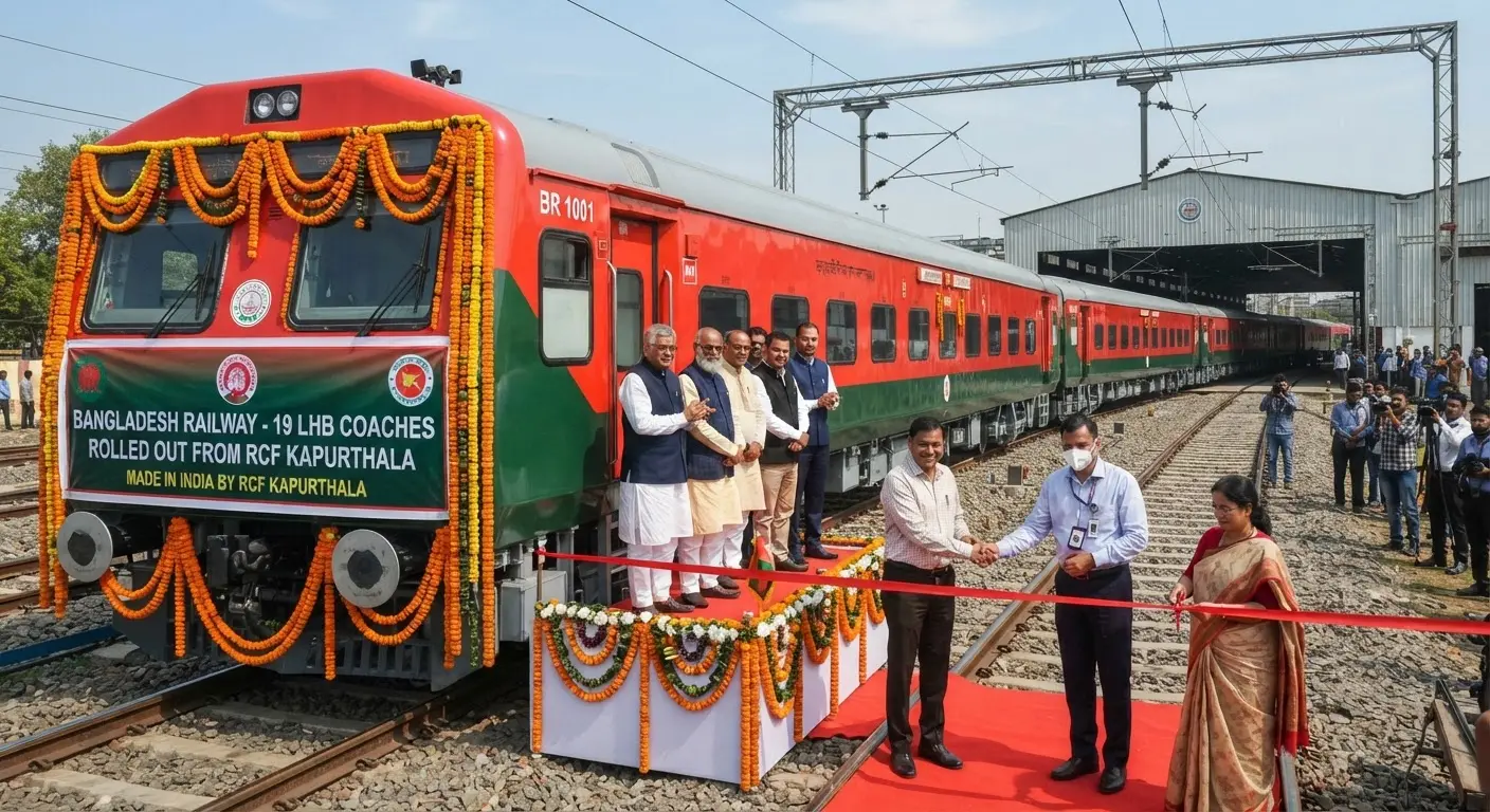 RCF Kapurthala rolls out first rake of 19 LHB coaches for Bangladesh Railway